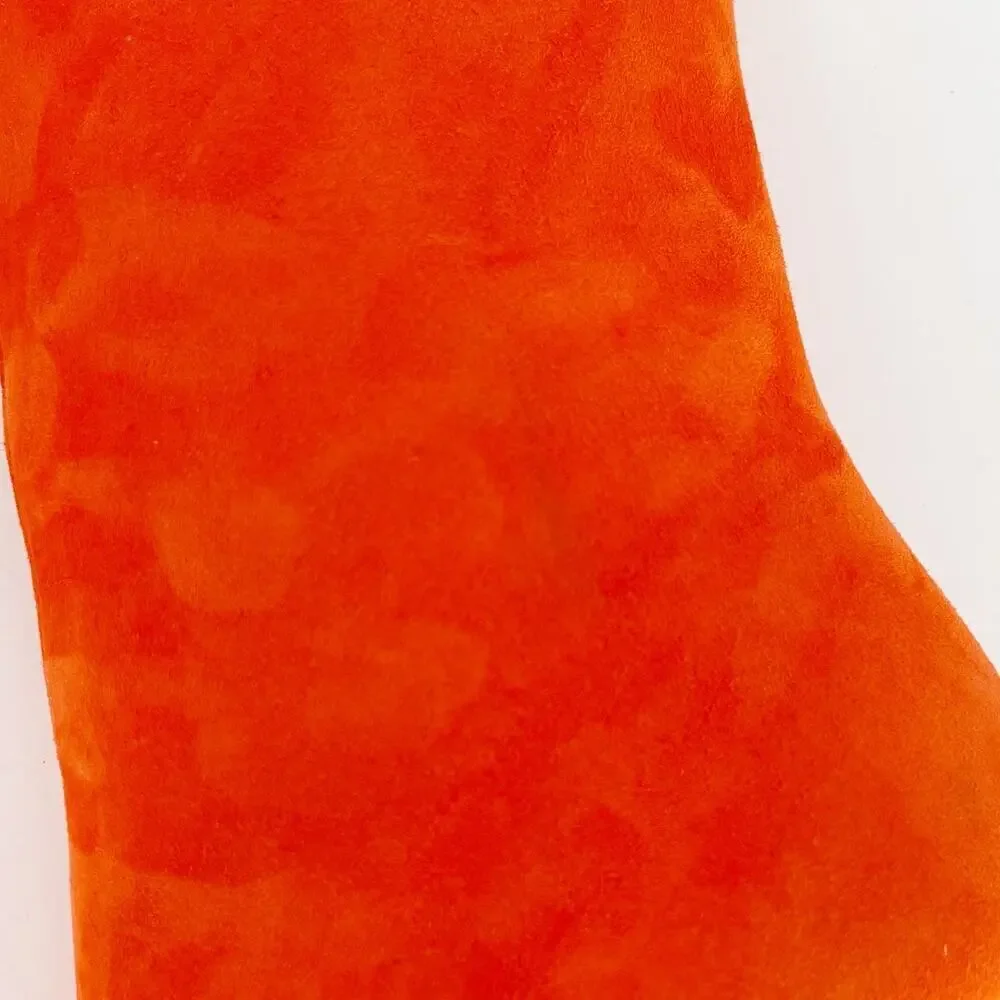 Manolo Blahnik Lina Orange Suede Knee High Pointed Toe Heeled Boot size IT 39.5 - Picture 10 of 15
